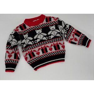 Children’s Vintage Colorful Holiday Sweater - 2 Cute - 2T- Bears